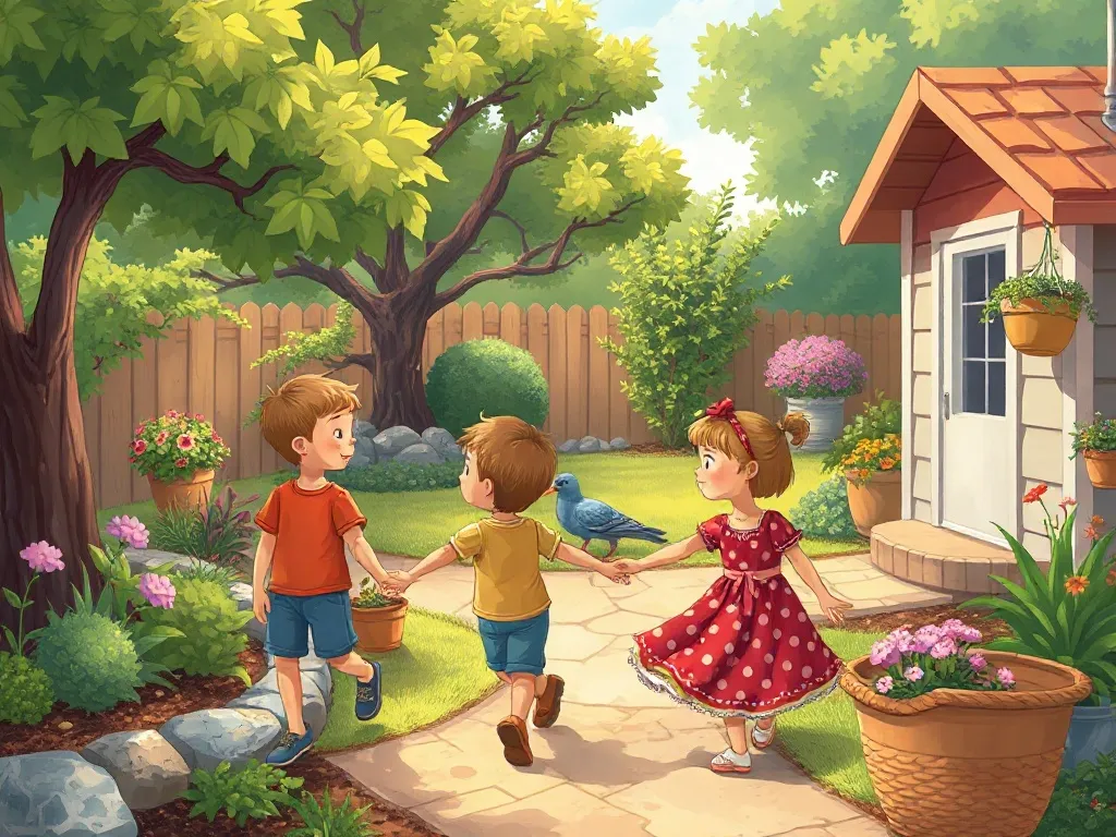 A Different Kind of Perfect - Children leading Mama to backyard garden area