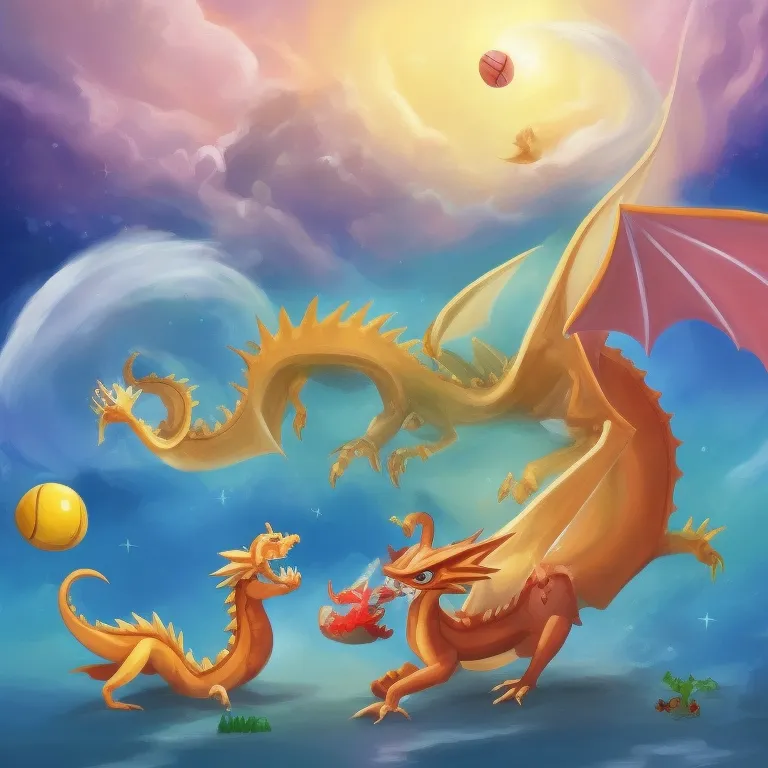 Illustration: Beach Ball Dragon Listens for Friends on the Sand