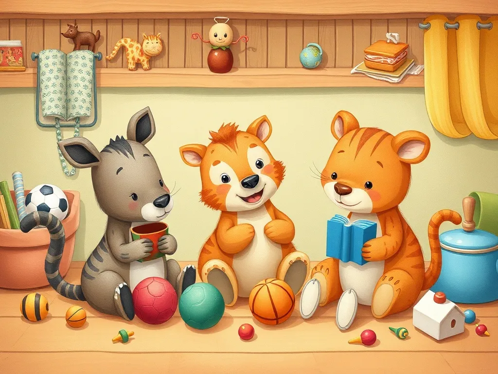 Benny Bear's Sharing Adventure - Animals playing with combined toys creatively