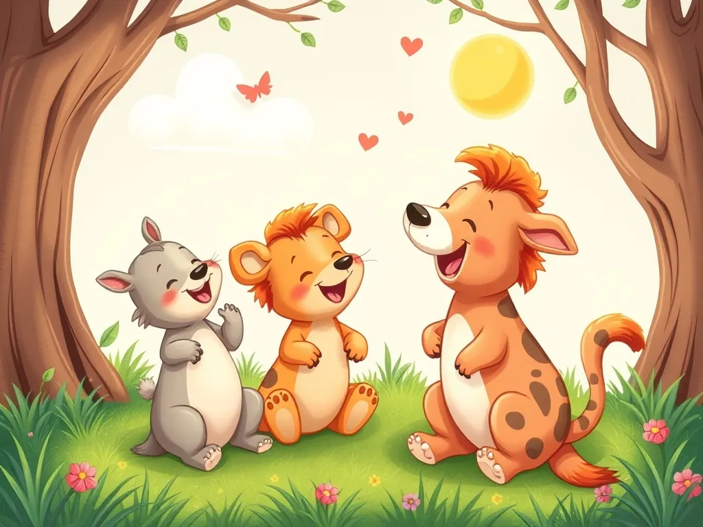 Benny Bear's Sharing Adventure - Animals laughing and playing together