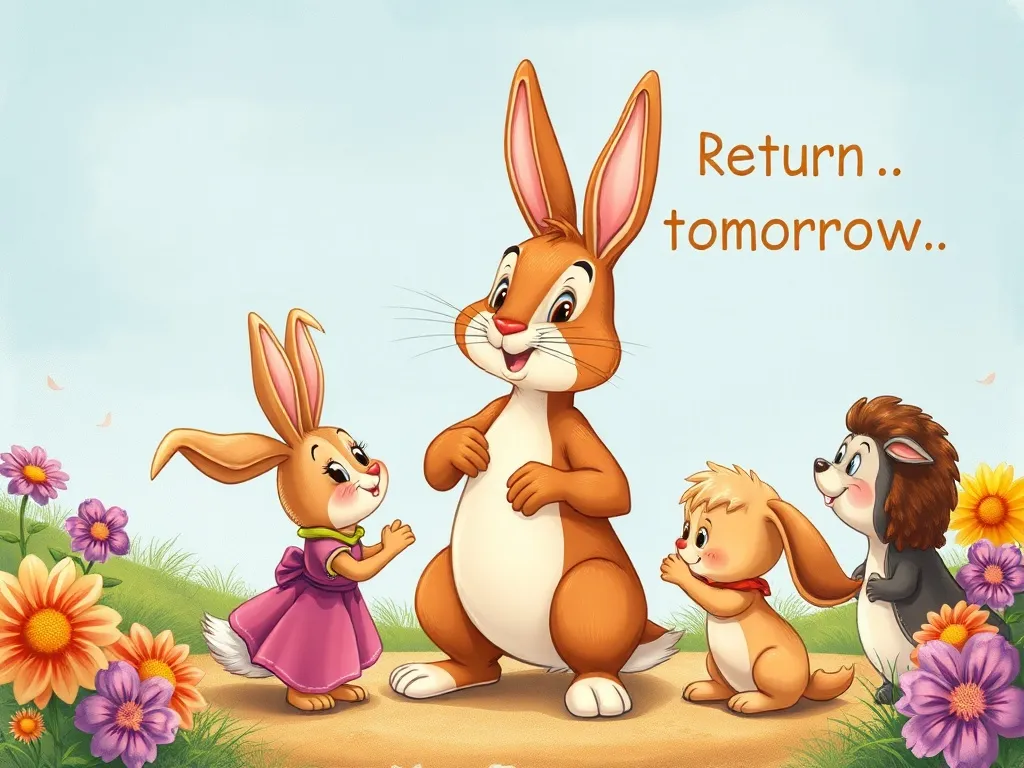 Benny Bear's Sharing Adventure - Benny inviting friends to return tomorrow