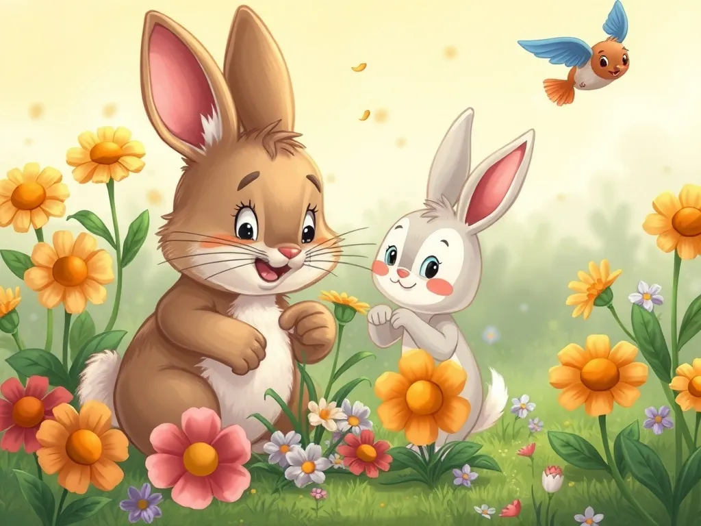 Benny's Buzzing Friend - Benny accidentally crushing flowers while Zip hovers concerned