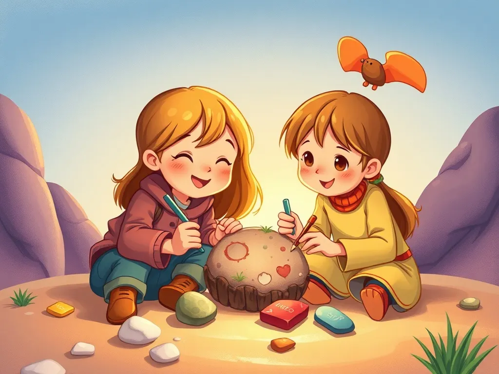Bluebell's Big Mistake - Friends painting stones together