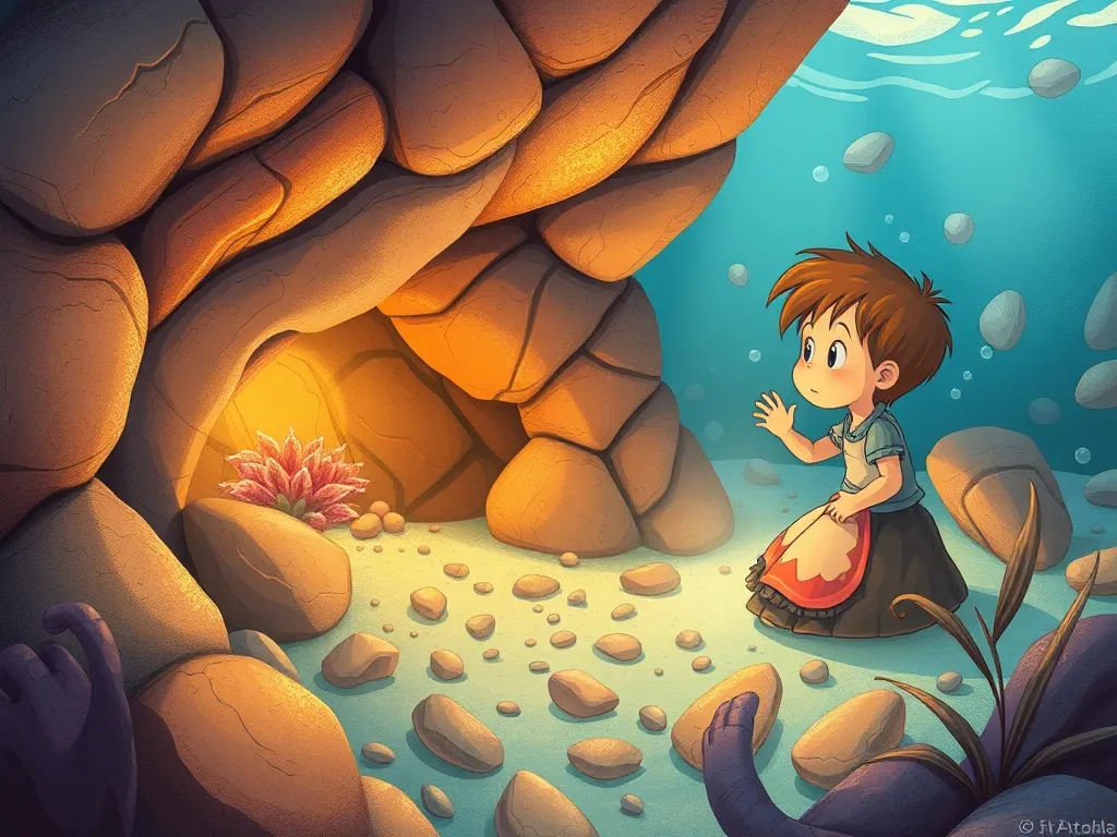 Bruno's Splashing Stream Surprise - Bruno's revelation watching underwater pebble art