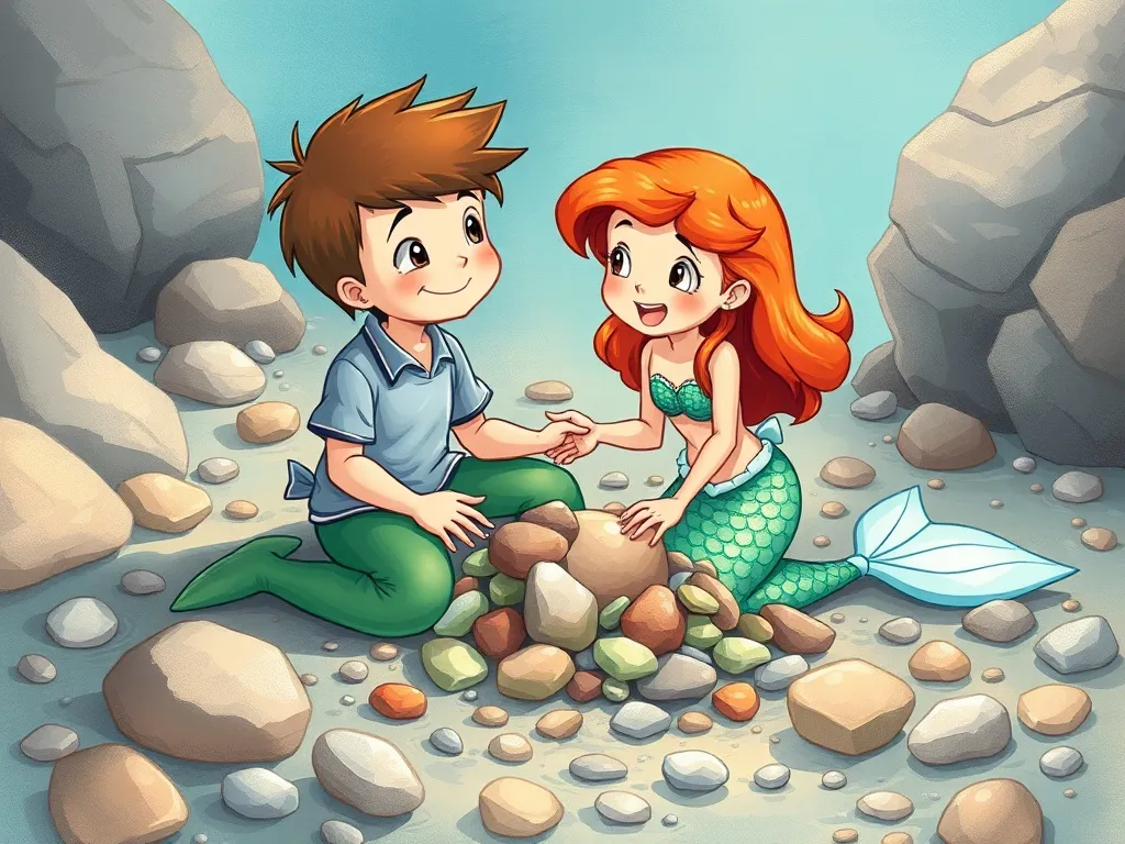 Bruno's Splashing Stream Surprise - Bruno and mermaids collecting pebbles together