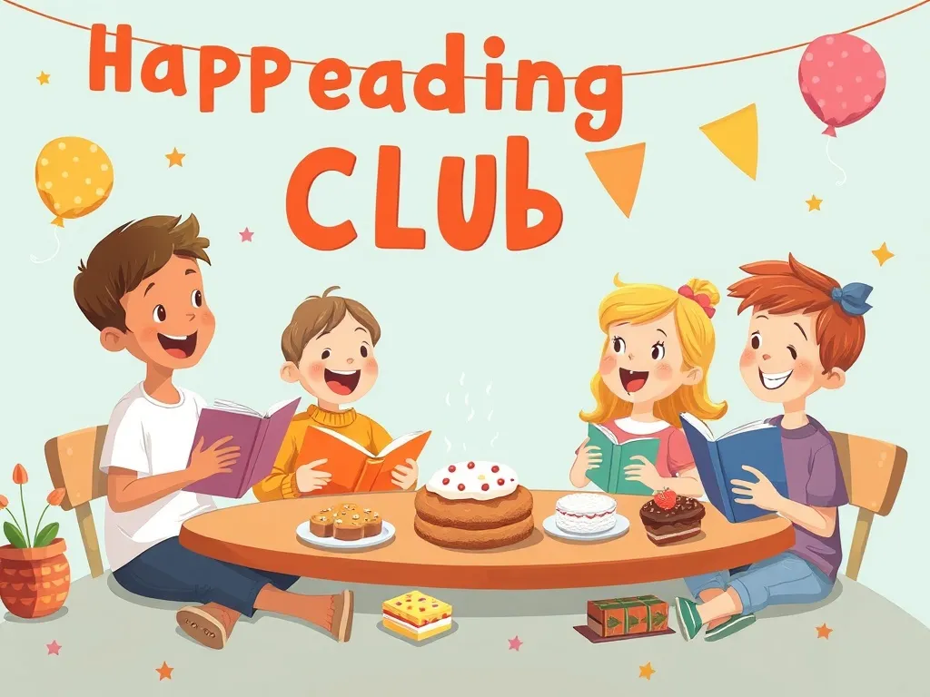 Buddy's Library Promise: A Tale of Friendship and Discovery - Joyful reading club celebration with treats