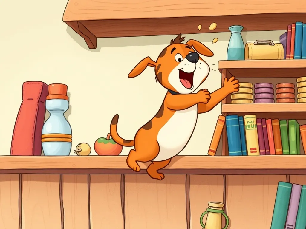 Buster's Big Mixed-Up Rescue - Buster jumping and bonking his head on shelf