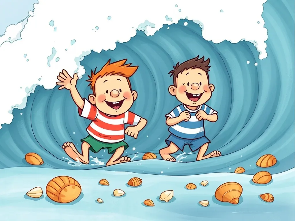 Charlie's Tidepool Treasure Friend - Herbert and Charlie moving empty shells to higher rock as the tide reaches the pool