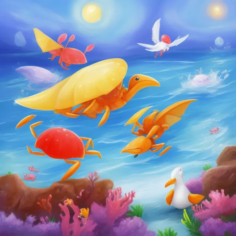 Illustration: Crabby Finds the Tiny Shrimp Pool