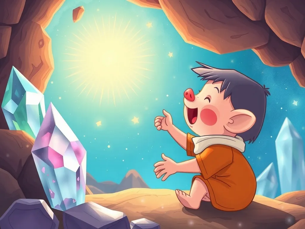 Crystal's Symphony of Light - Crystal singing carefully to dim crystals while Pip watches