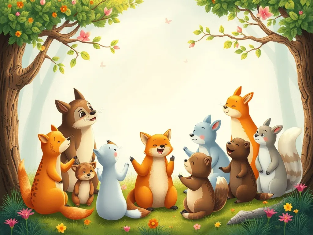 Crystal's Symphony of Light - Growing circle of woodland creatures singing together