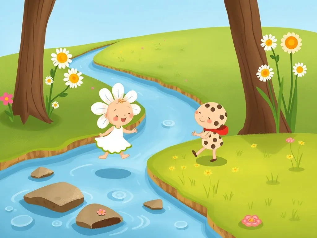 Daisy Duck's Grand Stream Adventure - Daisy and Dot starting their trip downstream