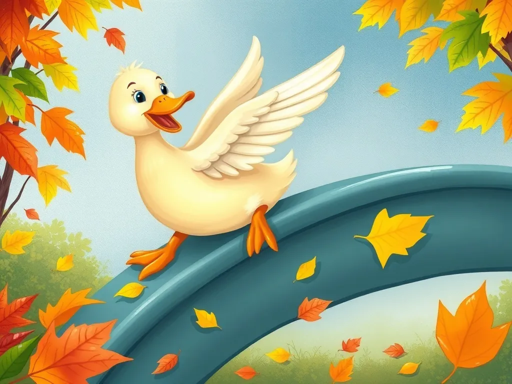 Daisy Duck's Playground Promise - Duck gathering colorful leaves and testing slide surface with wing