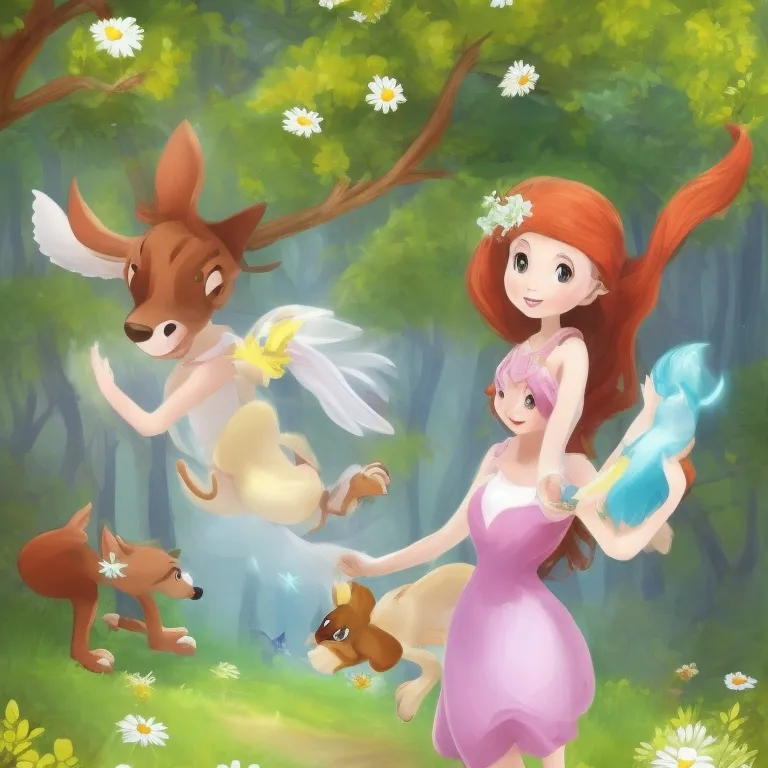 Illustration: Daisy and Benny Notice a Rustle in the Forest