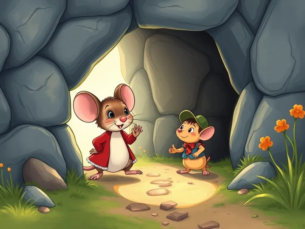 Eddie and the Secret Passage - Mia the mouse guiding Eddie through the passage
