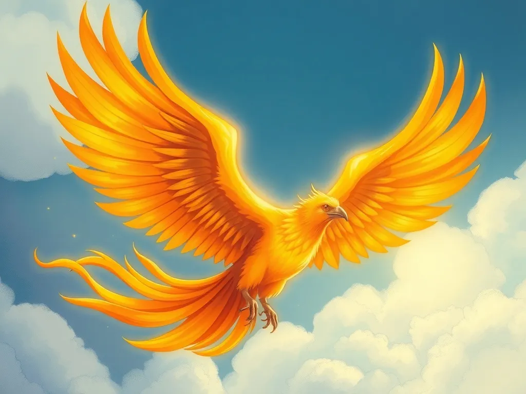 Ember's First Flight - Phoenix glowing brilliantly during first flight
