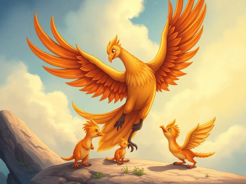 Ember's First Flight - Phoenix teaching young creatures about flight