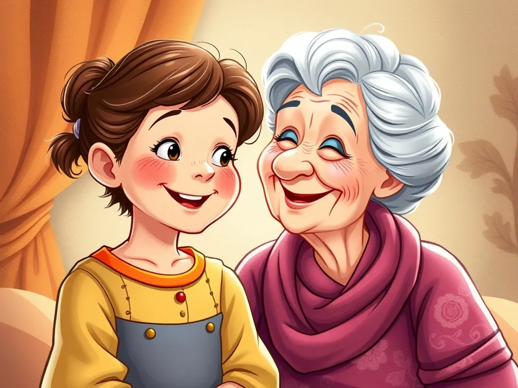 Emma and the Floating Quilt Garden - Emma and Grandmother sharing knowing smiles