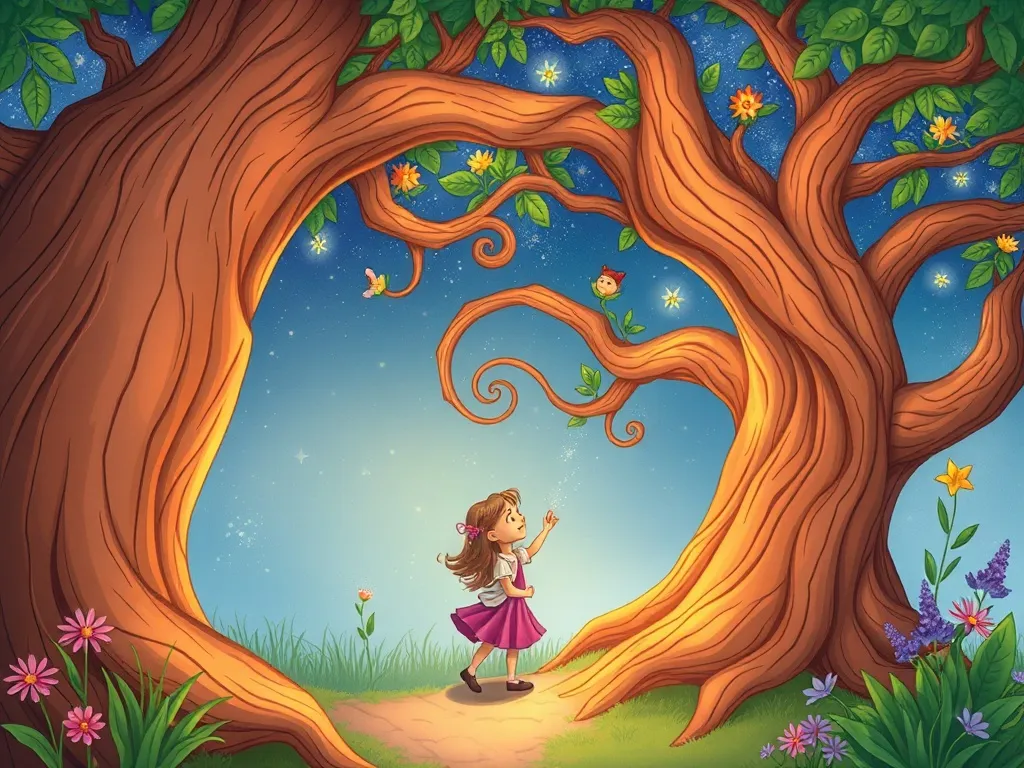 Emma and the Whispering Woods - Emma discovering the magical spiral tree