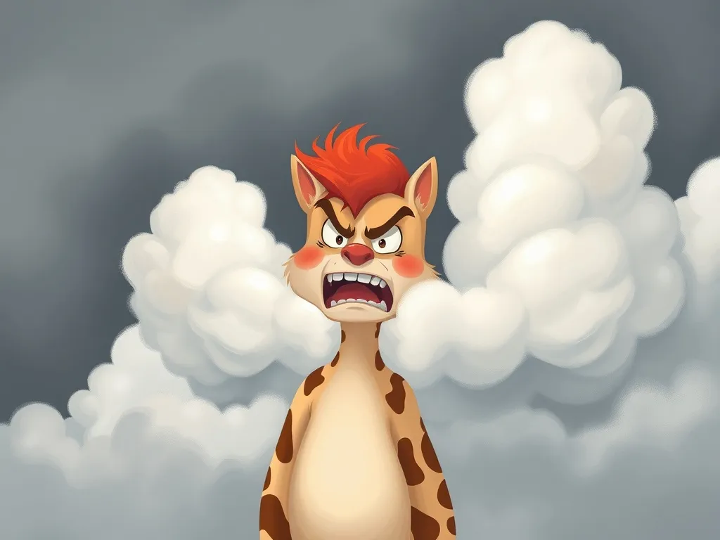 Felix and the Cloud Castle Temper - Felix's anger turning white clouds gray