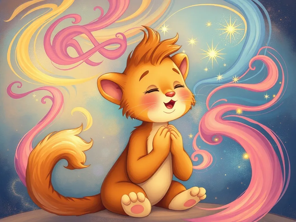 Felix and the Cloud Castle Temper - Felix breathing with swirling peaceful colors around him
