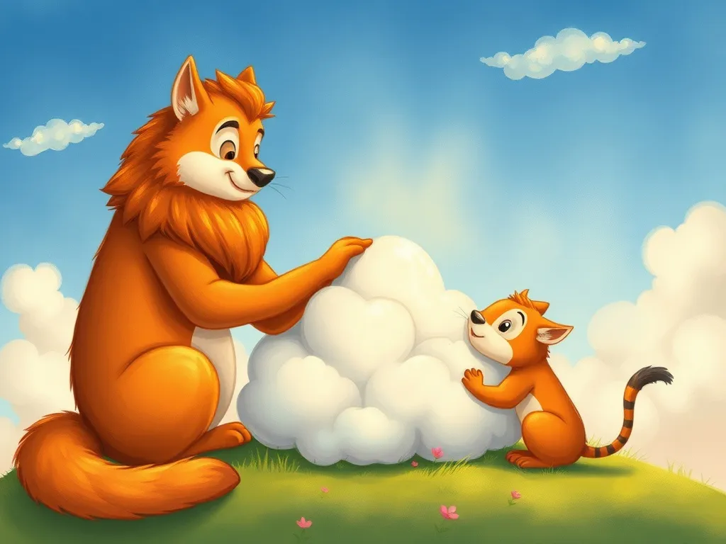 Felix and the Cloud Castle Temper - Felix teaching young animals cloud-shaping together
