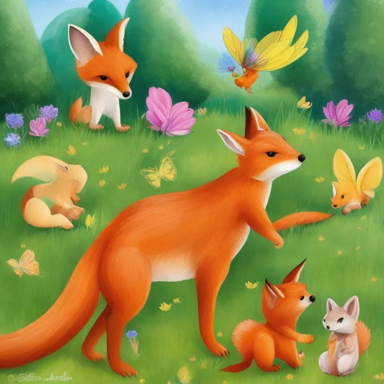 Illustration: Fox and Armadillo Become Friends