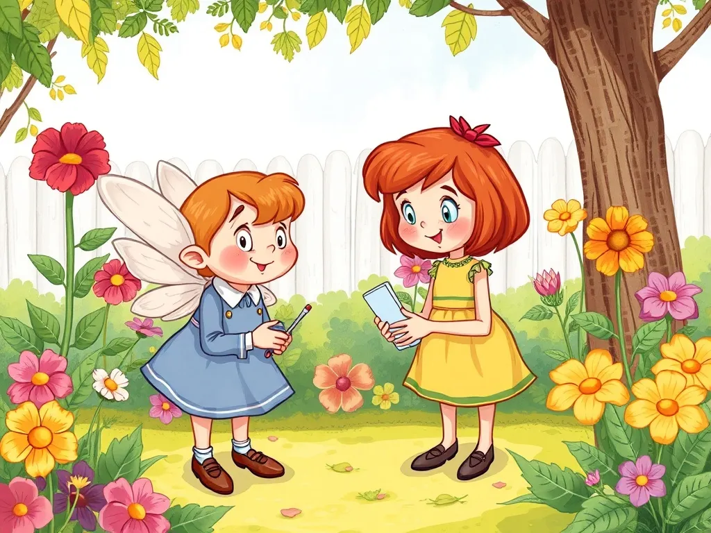 Freddie Fox's Garden Adventure - Mrs. Whisperwings teaching Freddie garden etiquette