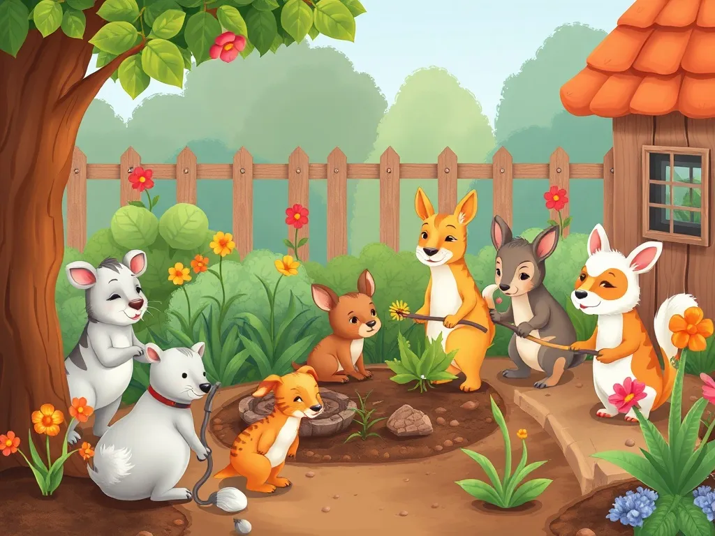 Freddie Fox's Garden Adventure - All animals working together in garden
