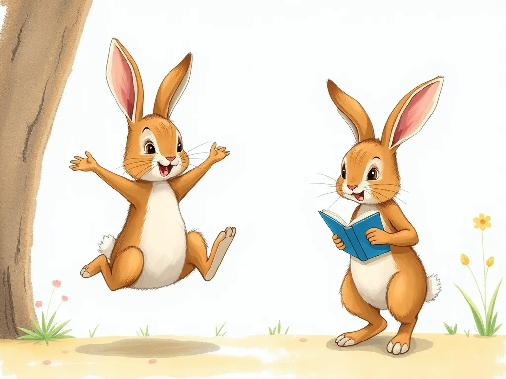 Hopscotch and Dewdrop: The Twin Rabbits' Garden Adventure