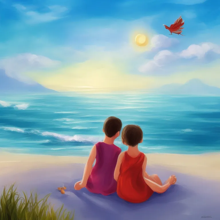 Illustration: Max and Mia Wait on the Island