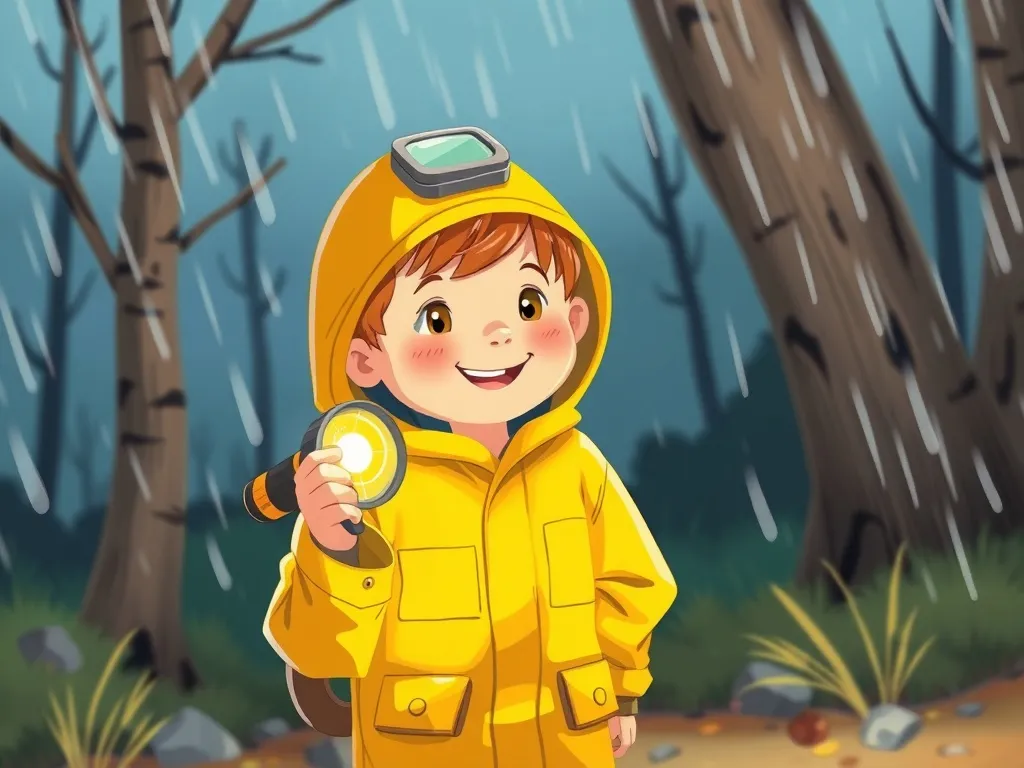 Jake's Rainy Forest Rescue - Jake gripping flashlight in rain gear