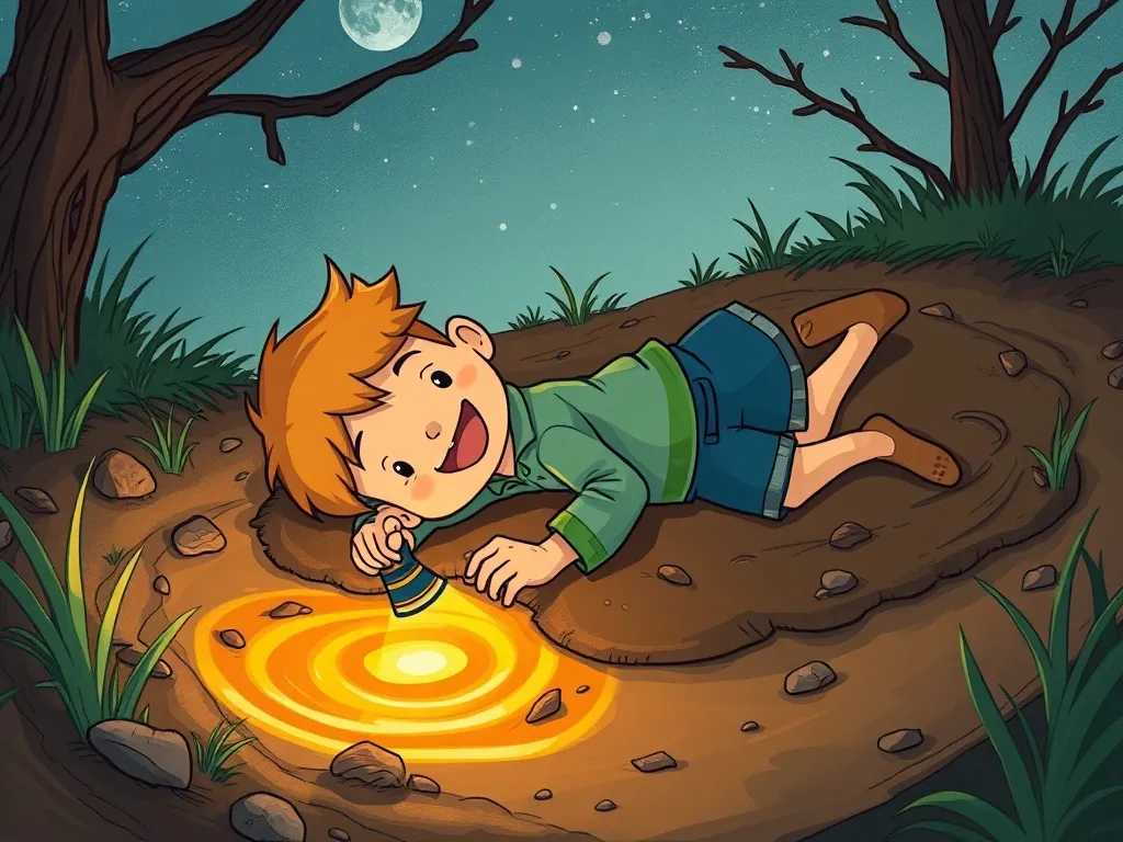 Jake's Rainy Forest Rescue - Jake sprawled in mud reaching for flashlight
