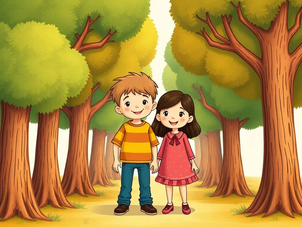 Jake's Rainy Forest Rescue - Jake and Emma surrounded by identical trees