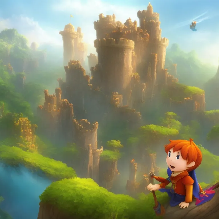 Leo presenting the glowing tower crystal to the king