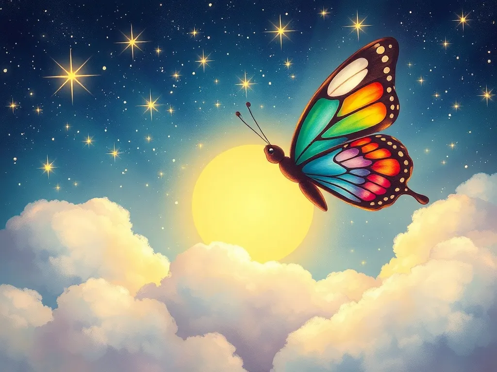 Luna's Forgotten Promise - Rainbow butterfly dissolving into sparkles above Luna