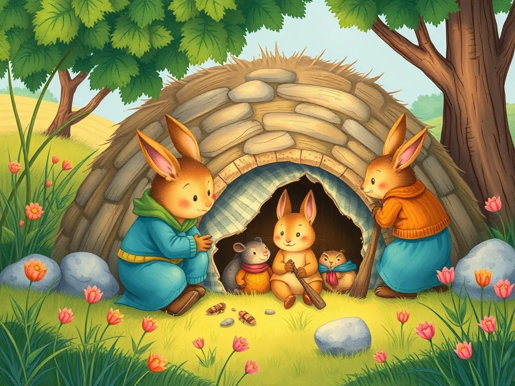 Luna's Helping Heart - All friends working together around the burrow
