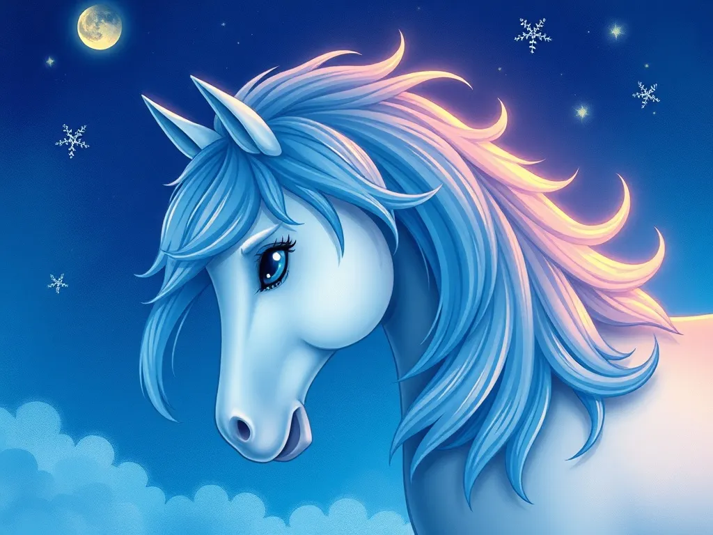 Luna's Question Quest: A Moonlit Fairy Tale - Luna's mane turning blue with sadness