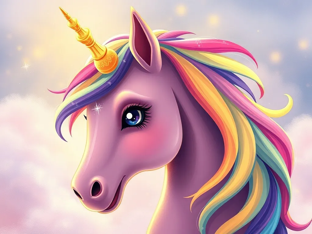 Luna's Question Quest: A Moonlit Fairy Tale - Luna's mane sparkling with rainbow colors