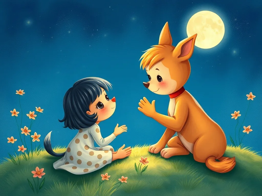 Luna's Question Quest: A Moonlit Fairy Tale - Luna and Pip sharing secrets by moonlight