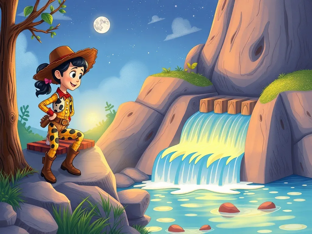 Luna's Stream of Treasures - Luna discovering Woody building his magical dam