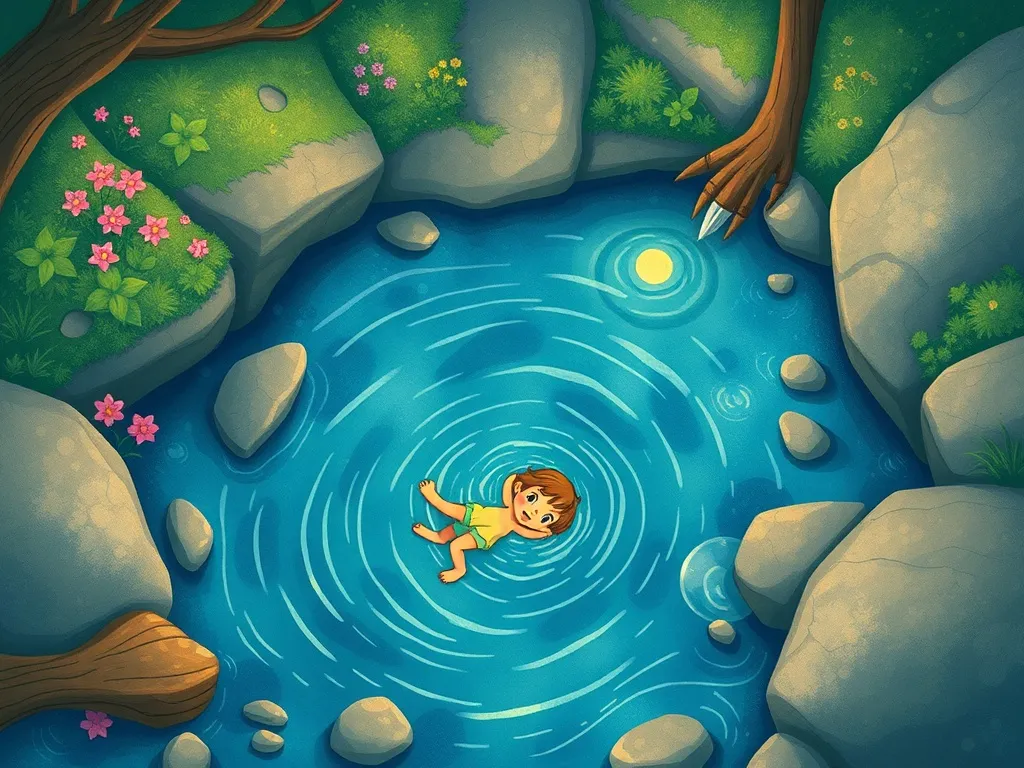 Luna's Stream of Treasures - Luna diving into clear stream pools