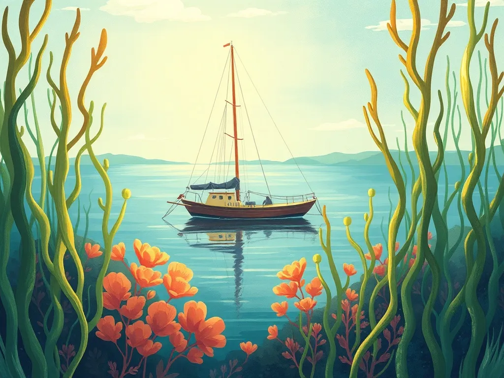 Marina's Question - Marina by herself in the dim kelp forest