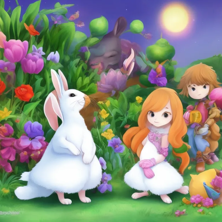 Illustration: Careful Helpers Clean the Garden