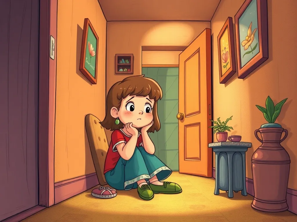 Maya's Map to Courage - Maya sitting frustrated in a dead-end corridor