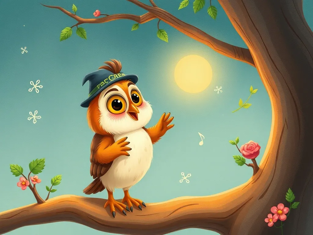 Melody's Forest Question - Professor Hoot gently approaching shy Melody