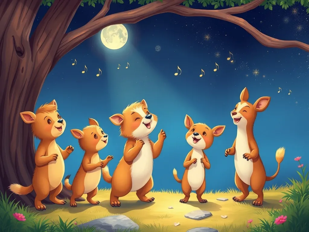 Melody's Forest Question - Melody leading a group of young animals in song