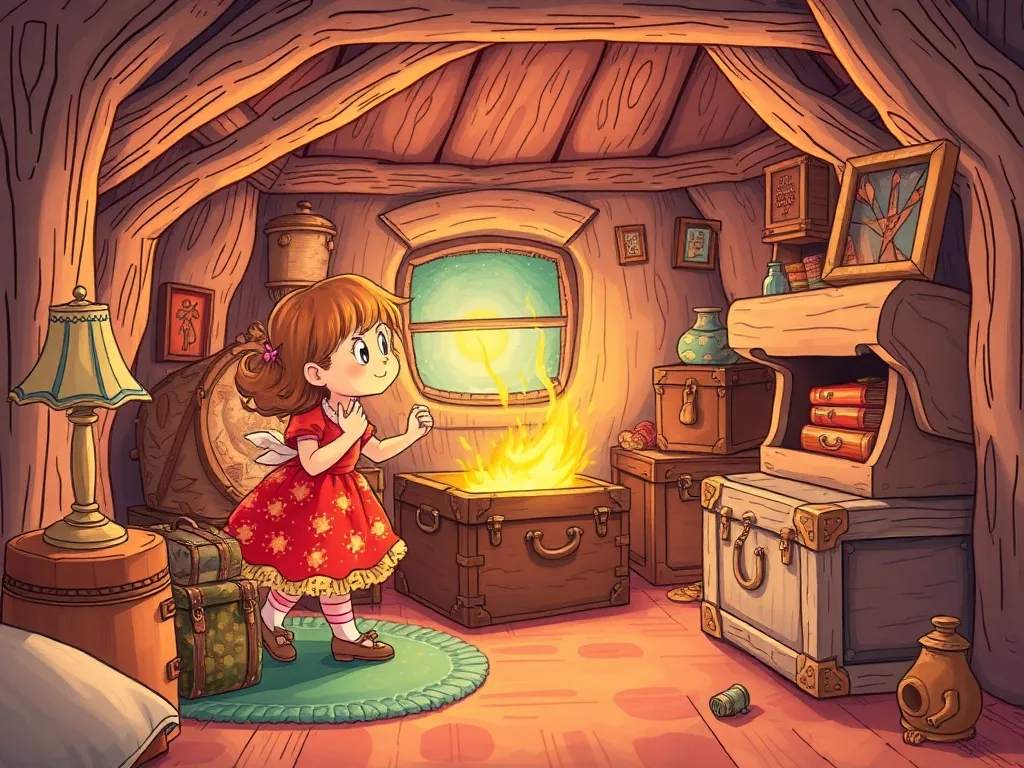 Melody's Toy Box Sharing Adventure - Melody discovering mysterious trunks in attic