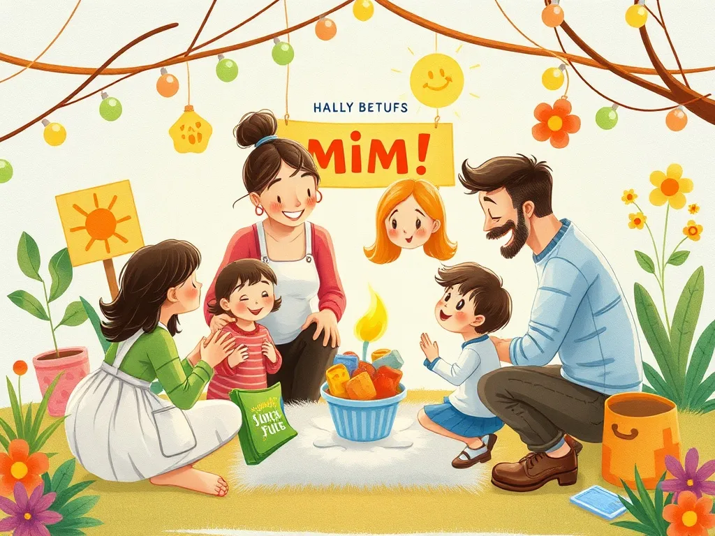 Mia's River Responsibility - Families gathering around Mia's artistic cleanup signs