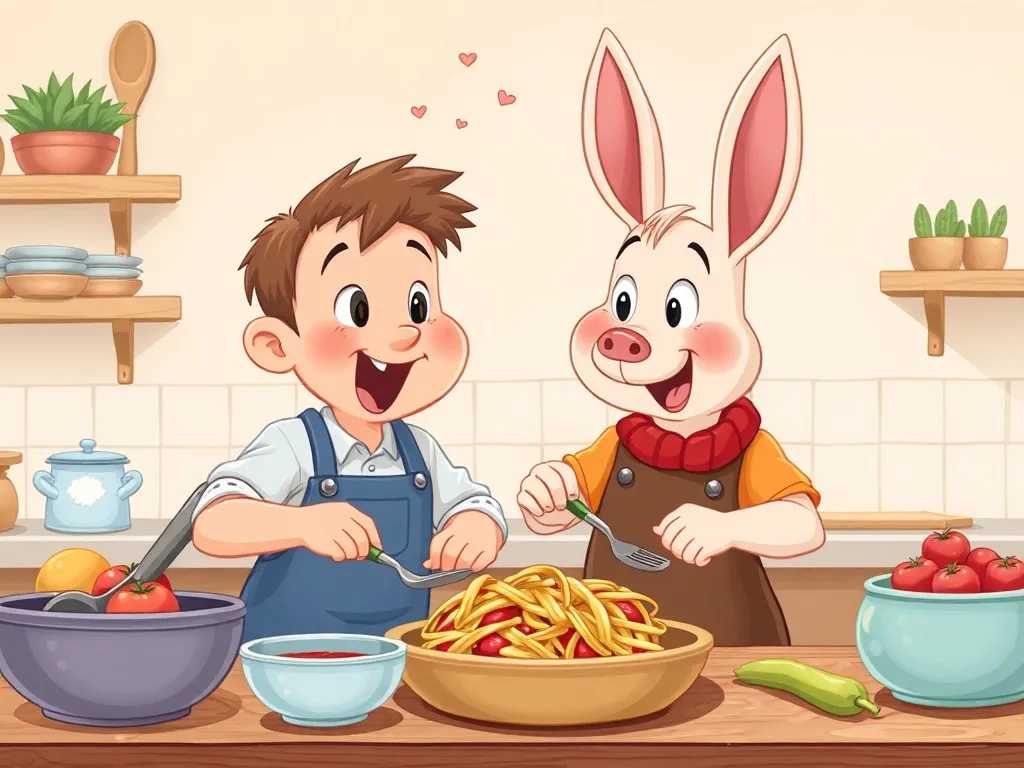 Midnight Whiskers & Mixing Bowls - Charlie and Pip excitedly creating new recipe together